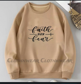 Beige sweatshirt faith over fair